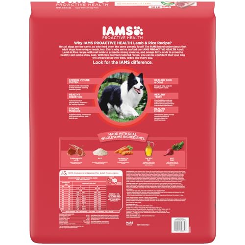 IAMS Minichunks Adult Dry Dog Food Lamb & Rice Recipe Dog Kibble, 30 lb. Bag