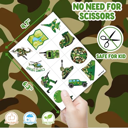 Camo Party Favor Set - 24 Punch Balloons & 48 Tattoos