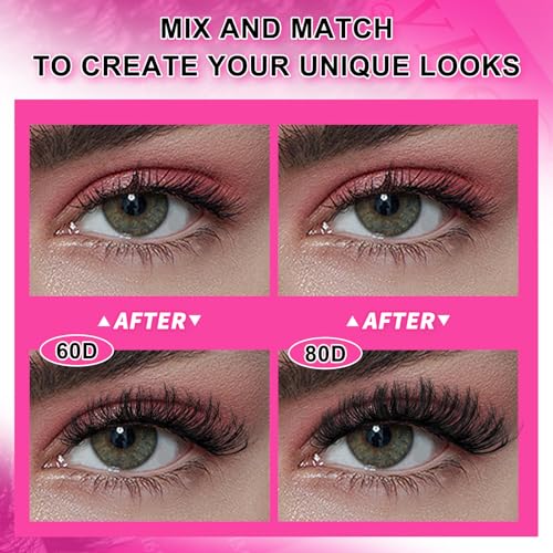 MilyBest Fluffy Volume Lash Clusters Kit 10-18mm D Curl for Eyelash Extensions
