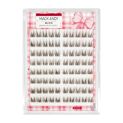 Brown Self-Adhesive Fluffy Eyelashes 80 Clusters 10-13mm 5D
