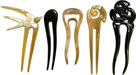 Marycrafts Set 5 Buffalo Horn Hair Sticks Hair Fork Hair Accessories for Women
