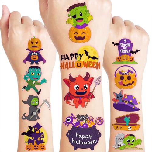 96 PCS Halloween Temporary Tattoos for Kids Party Favors