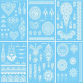 White Lace Temporary Tattoo Stickers - 6 Sheets