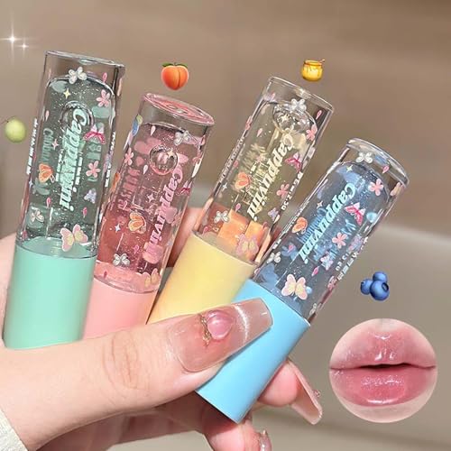 4Pcs Glitter Lip Gloss Set - Hydrating, Long Lasting Shine