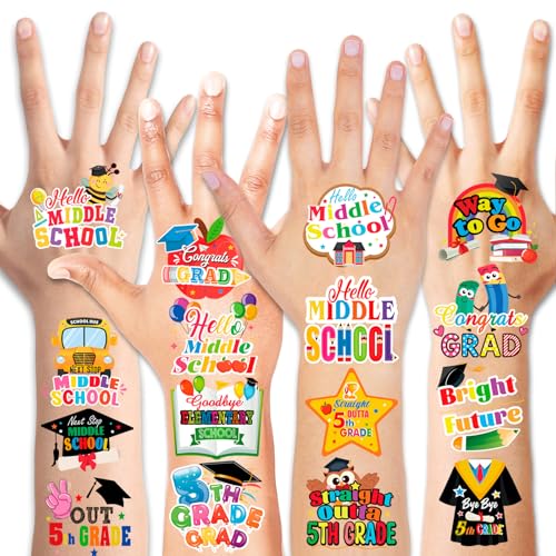 5th Grade Graduation Tattoos - 72pc Temporary Tattoo Stickers