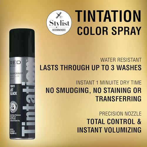 Red by Kiss Jet Black Hair Color Spray - Root Touch Up