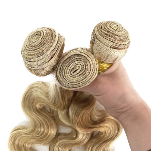 Fridnae Ombre Body Wave Human Hair Bundles - 3 Toned Blonde Virgin Brazilian Extensions 12-34 Inch