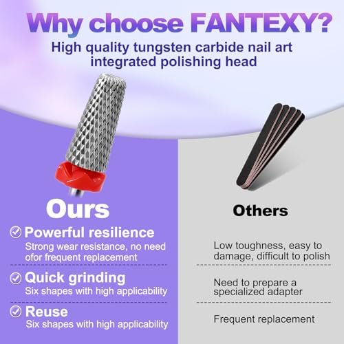 3/32" Tungsten Carbide Nail Drill Bit - 5-in-1 for Acrylic & Gel