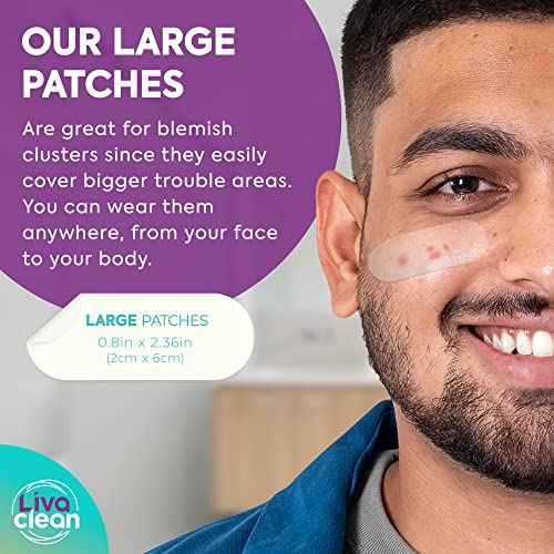 20 CT LivaClean Large Hydrocolloid Acne Patches - for Pore Spots Nose Face Cystic Pimple Zit Patch - Big Pimple Patches Hydrocolloid Bandages Strips