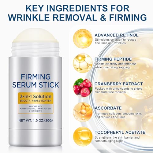 Retinol Firming Serum Stick for Face, Neck & Body ? 3-in-1 Firming for Wrinkles, Smooths & Tightens Skin ? All Skin Types, 1 Oz
