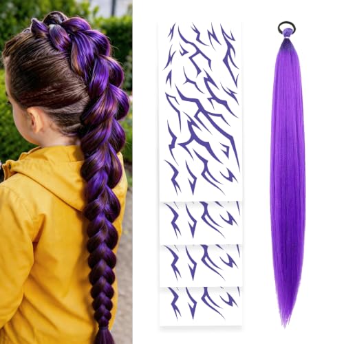 26 Inch Purple Braiding Hair Extensions | Pre-Stretched Synthetic
