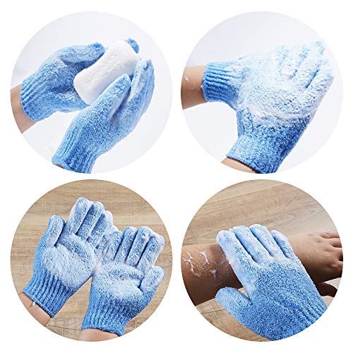 10 Pairs Exfoliating Shower Gloves, 100% Nylon Double-Sided