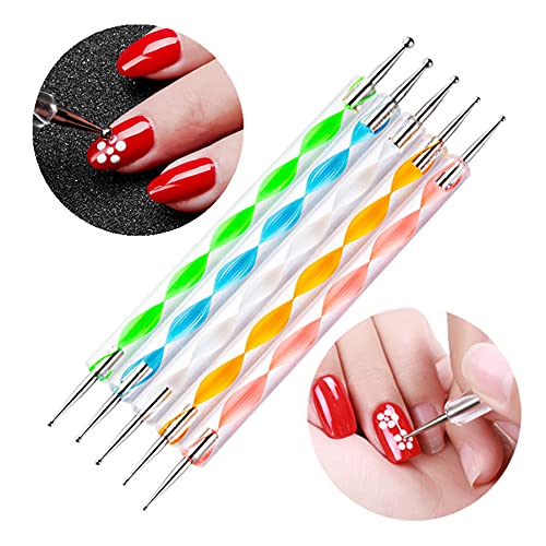 8 Piece Nail Art Dotting Pen & Brush Set - Professional Manicure Tools