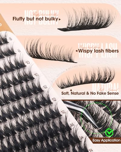 Wispy Fluffy Cluster Lashes 8-14mm C Curl Extensions