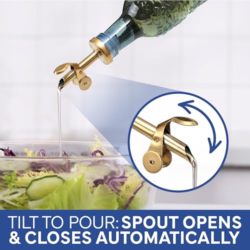 Glass Oil & Vinegar Dispenser Bottle 2-Pack, 17oz