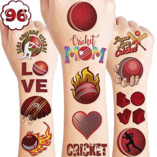 101 PCS Cricket Ball Temporary Tattoos - Party Favors