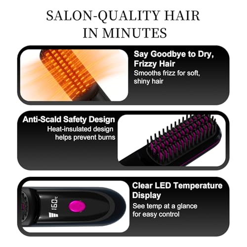KNISUZ Go Brush Pro 2026 Mini Cordless Hair Straightener