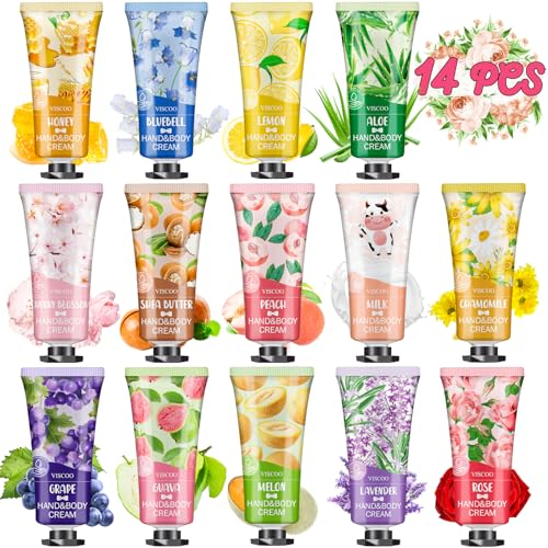 VISCOO 14 Pack Mini Hand Cream Gift Set for Women - Moisturizing Travel Size