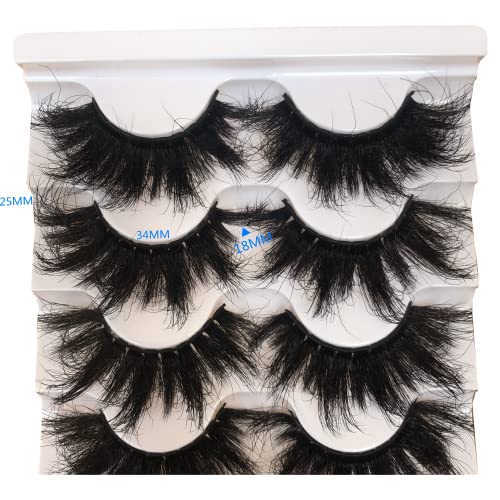 25MM Fluffy False Eyelashes - 5 Pairs 3D Faux Mink Lashes