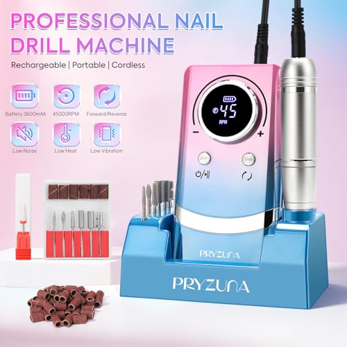PRYZUNA Gradient Electric Nail Drill 45000RPM Cordless Nail File