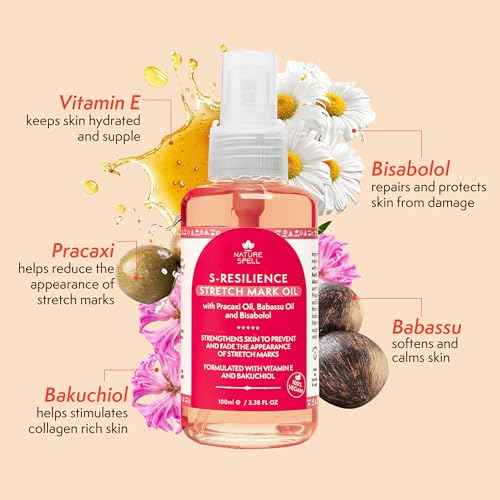 Nature Spell Stretch Mark Oil For Women, Vegan Body Oil for Stretch Marks, Scars & Uneven Skin Tone, 3.38 Fl Oz