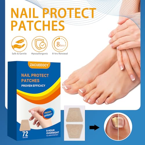 ZACUEEOCY 72-Count Fungal Nail Patches for Overnight Repair of Damaged Toenails