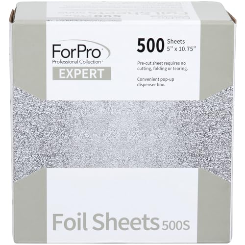 ForPro Professional Collection Embossed Aluminum Hair Foil Sheets 500 Pack for Color & Highlights