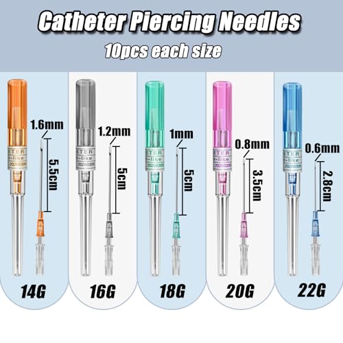 16G Catheter Piercing Needles - 10 Pack, 316L Stainless Steel