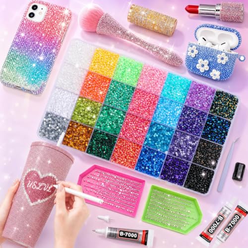 Complete Bedazzler Kit with 28 Colors of 3mm Rhinestones