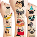 96 Pcs Pug Temporary Tattoos for Kids - Party Favors