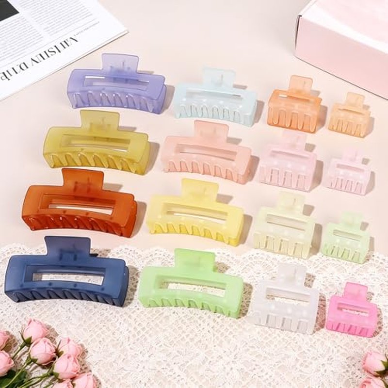 16 Pcs Non-Slip Hair Clips Set in 4 Styles for All Hair Types