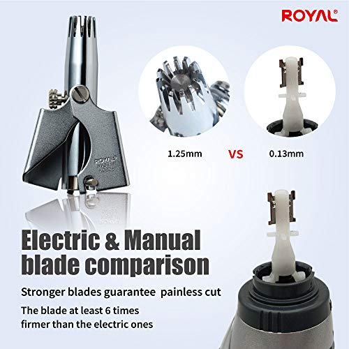 ROYAL Water-Resistant Nose Hair Trimmer for Men - Painless & Manual