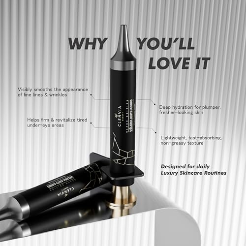 V?lera Anti-Aging Wrinkle Treatment Syringe ? Black Edition by Clenvia Beauty ? Advanced Line-Reduction & Skin-Firming Formula with Cucumber & Rhodiola ? 10ml Precision Applicator