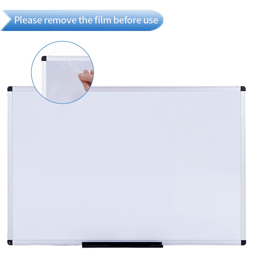 VIZ-PRO Magnetic Dry Erase Board, 48 X 24 Inches, Silver Aluminium Frame