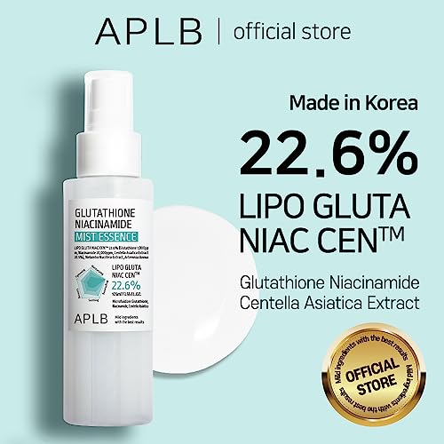 APLB Glutathione Niacinamide Mist Essence | LIPO GLUTA NIAC CEN¢â 22.6% 3.55 FL.OZ/Korean Skincare, Replenishing moisture, Revitalize for gentle and improve skin texture through Niacinamide