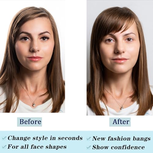 Clip-In Human Hair Bangs - Jet Black Wispy Fringe