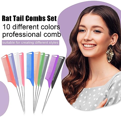 10 PCS Rat Tail Combs Set - Hair Styling & Parting Tool