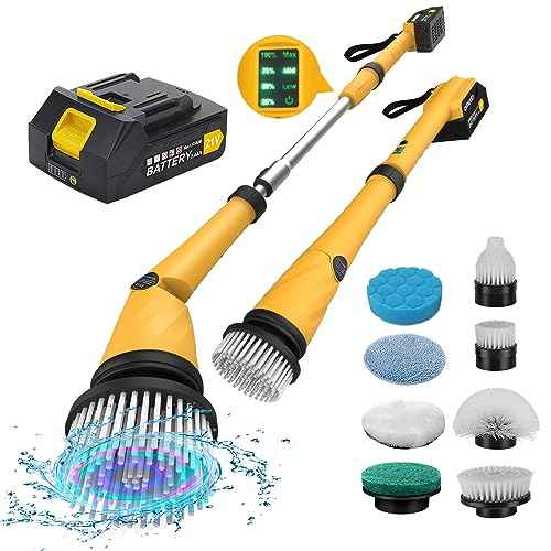 qimedo Battery Electric Tile Floor Scrubber Brushes Heads, 8-in-1 Electric Spin Scrubber Replacement Brush Heads for qimedo, Leebein, Keimi, Alloyman, Bomves, YKYI, BEI & Hong