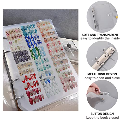Press On Nail Organizer Book with 6 Pages & Tape