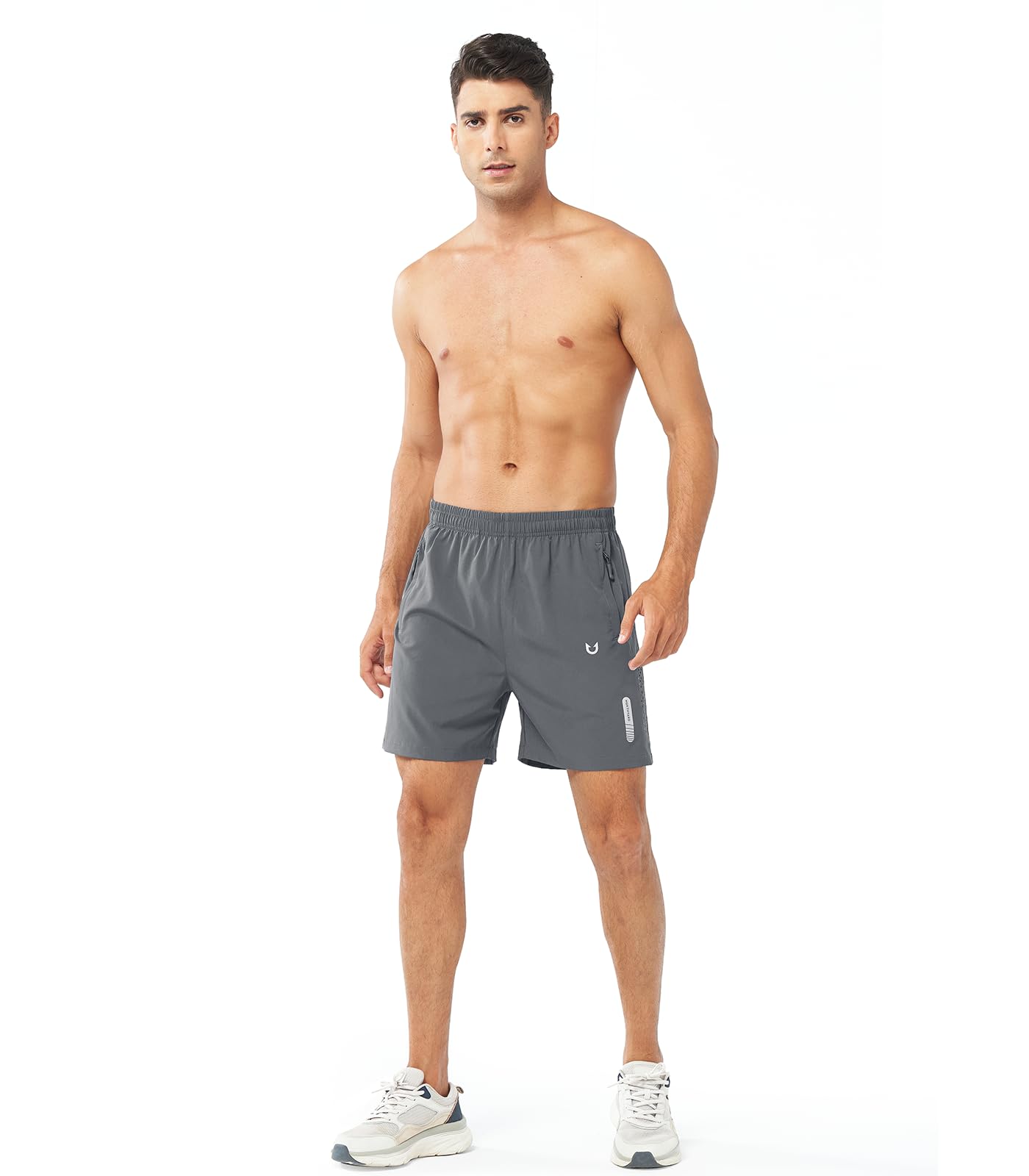 NORTHYARD Men's Athletic Running Shorts Quick Dry Workout Shorts 7"/ 5"/ 9" Lightweight Sports Gym Basketball Shorts Hiking Exercise SMOKEGREY-5inch S