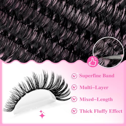 CMAYOME Lash Clusters Kit 9-16mm Natural Wispy Lashes 640Pcs
