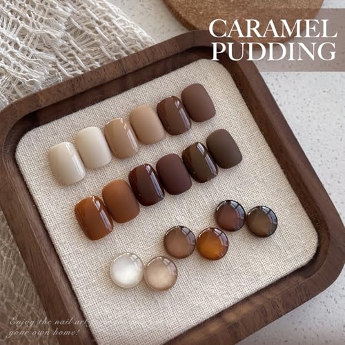 GAOY Brown Nude Gel Nail Polish Set - 6 Fall Colors DIY Manicure Kit