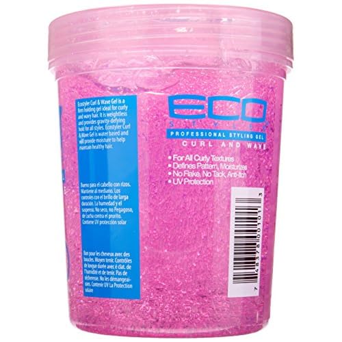 Ecoco Eco Style Hair Gel - Curl And Wave - Anti-Itch, Alcohol-Free Formula - Perfect Hold For Angled Or Tapered Sides - Ideal For Wavy Hair - No Flakes - Not Animal Tested - Moisturizes - 32 Oz