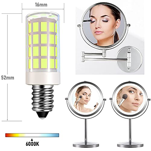 LED Makeup Mirror Bulb Replacement Mirror for Cosmetic Vanity Makeup Mirror with Single Double Sided Lighted Magnification,4W Equivalent to 40W Incandescent Bulb (4-Pack Daylight White)