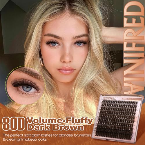 Brown Lash Clusters 8-18mm D Curl Volume Wispy Eyelashes