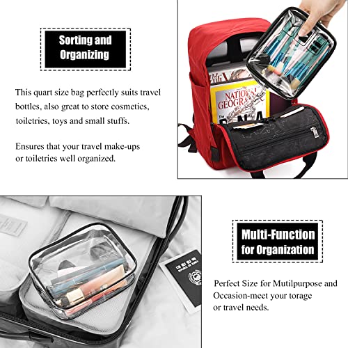 TSA Approved Clear Toiletry Bag Set, 3-Pack Quart Size