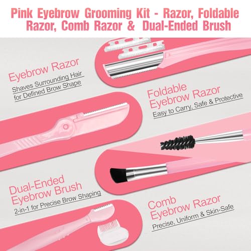 17-Piece Eyebrow Kit with Tweezers, Scissors & Grooming Tools