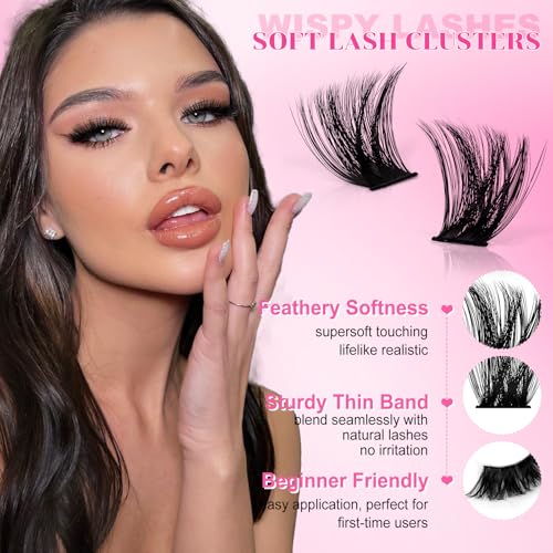 Fluffy Lash Clusters 200D Mink Effect Volume Eyelashes 10-18mm