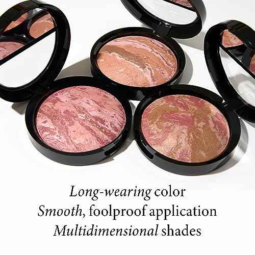 LAURA GELLER NEW YORK Baked Blush-n-Bronze Marbleized 2-in-1 Sculpting Bronzer Blush - Berry Bronze - Contour Face with a Radiant Flush