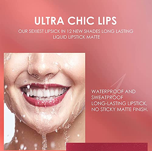 Liquid Lipstick & Lip Liner Set - Matte Waterproof, 12-Piece Kit